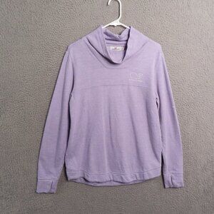 Vineyard Vines Sweatshirt Small Purple Cowl Neck Thumbholes Distressed Pullover